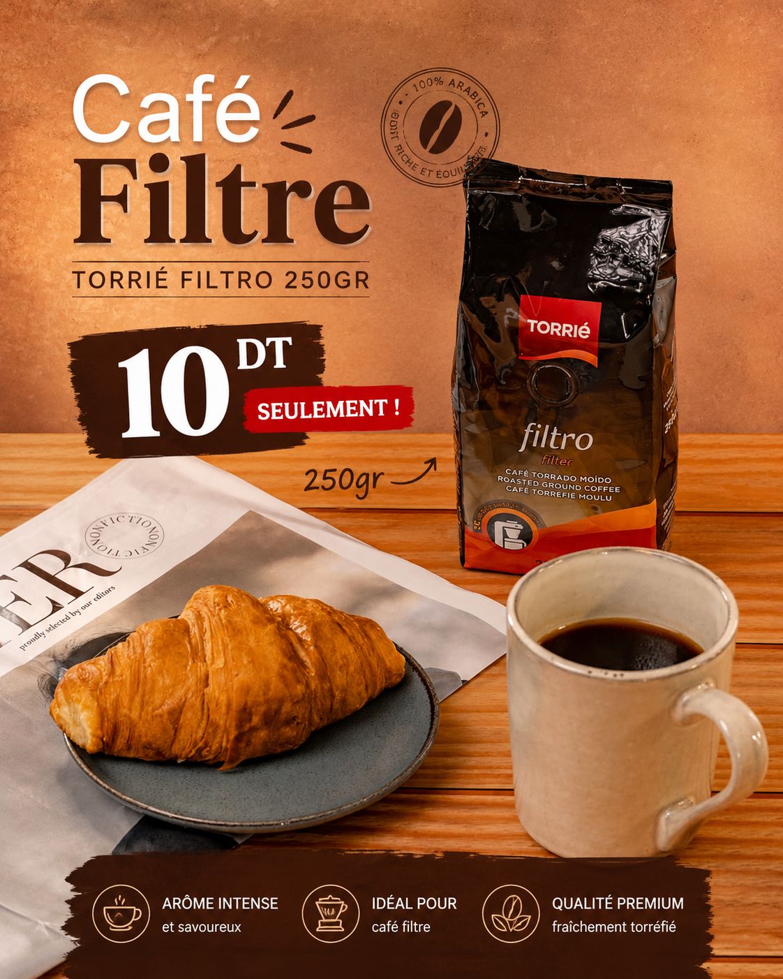 ☕ PROMO DU MOIS – Café Filtre Torrié à 10 DT